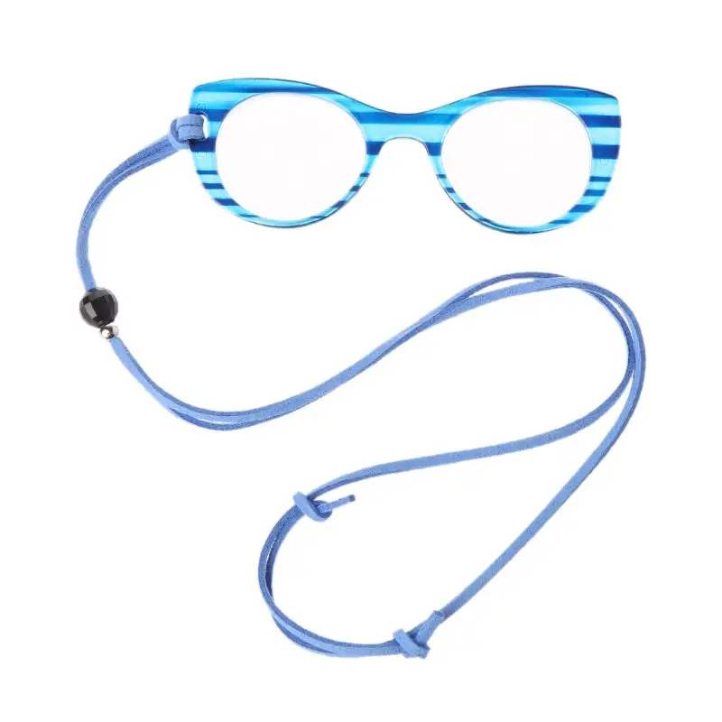 Переносное ожерелье на шею без ног, очки для чтения для мужчин и женщин, очки для пресбиопии+ 1,0 до+ 3,5 - Цвет оправы: Синий