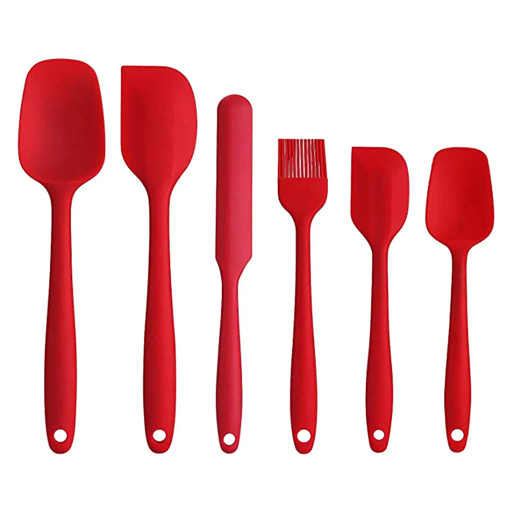 

Spatula Set Silicone Nonstick Scraper Kitchen Baking Cooking 6 Piece Gift New Baking Set Utensilios Para Hornear #LR1