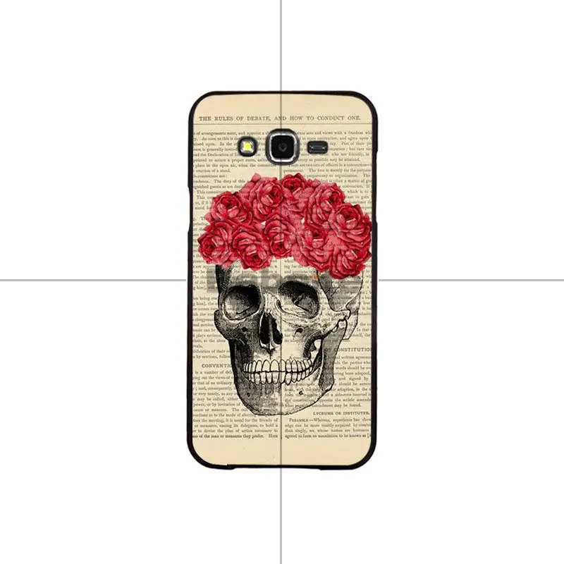 Dark fairy art human skull book page newly pattern