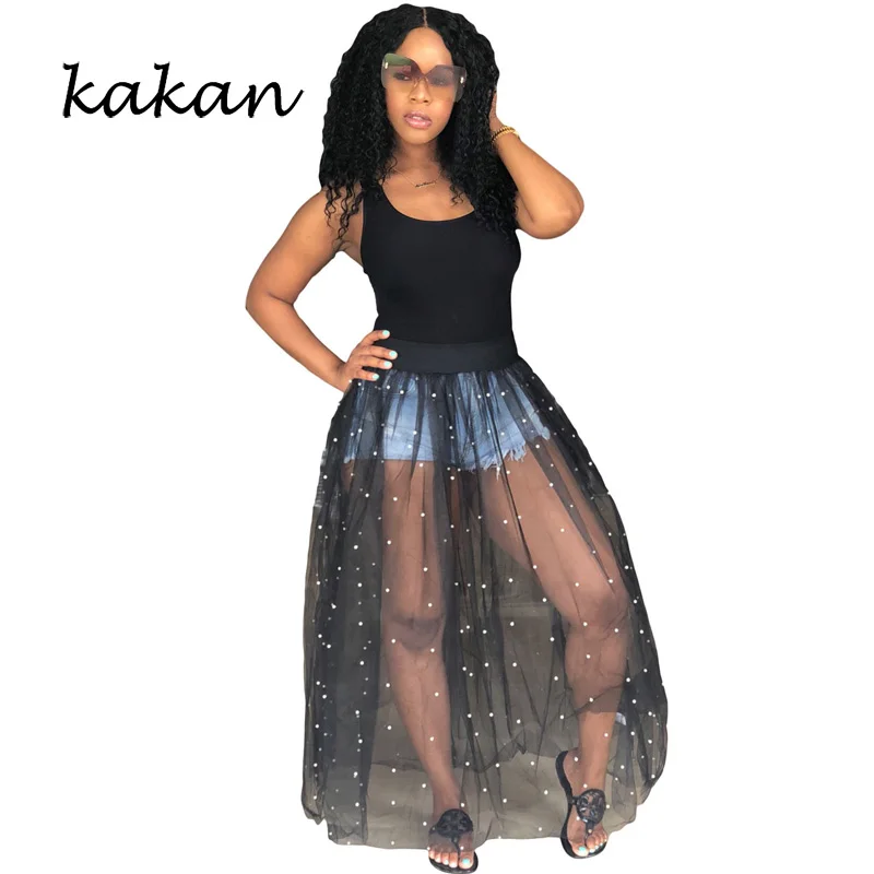 

Kakan new women's beaded mesh dress black wine red Tibetan blue sexy loose dress club party nightclub sexy dress