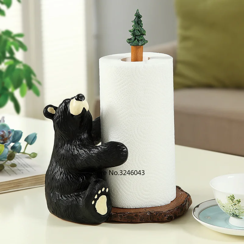 1pcs Creative Kitchen Paper Towel Holder Cute Bear Roll Paper Towel Holder Cute Bear Roll
