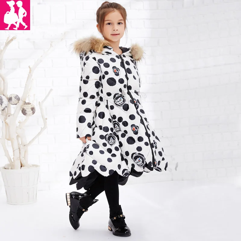 2018 Children Winter Slim Down Jacket Girls Long Sections Thick Down Jacket Kids Girls Fur Hooded Duck Down Coats Outwear Parkas