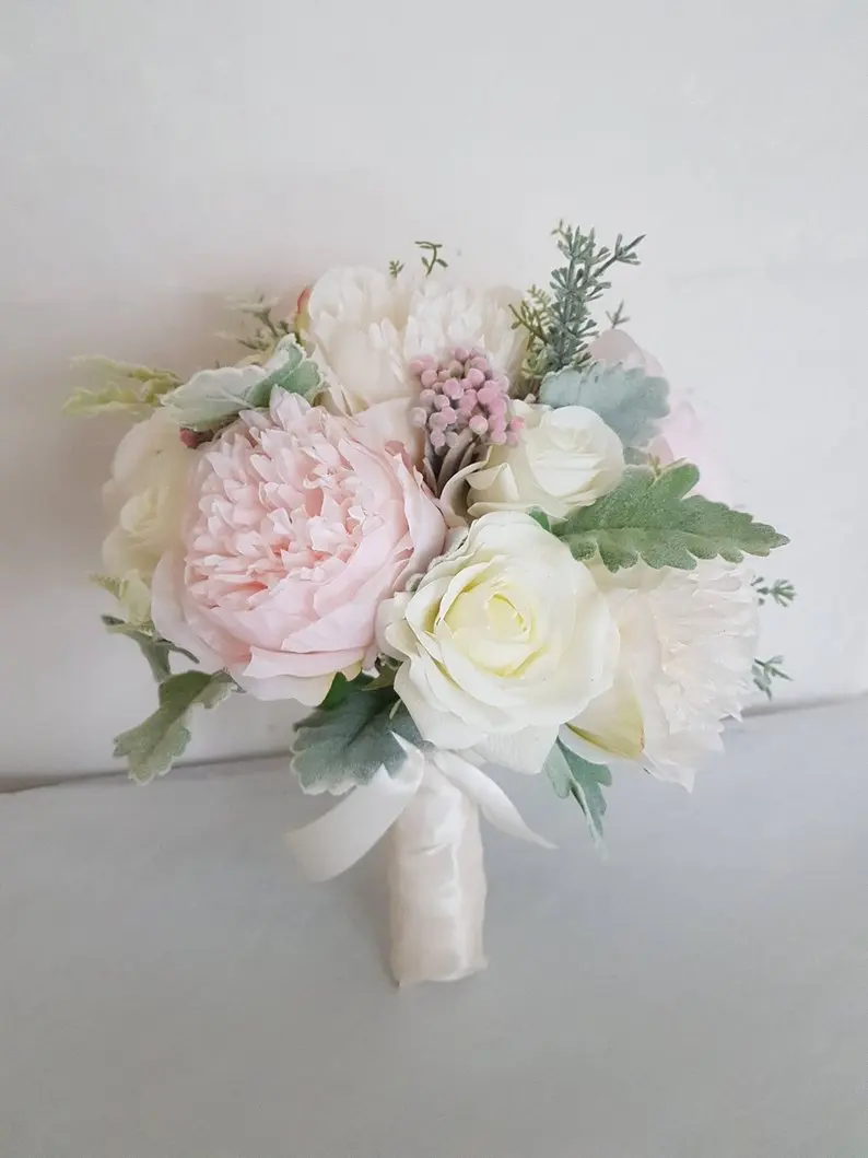 Blush Artificial Bridal Wedding Bouquet Blush Pink Wedding Bouquet Bridesmaid Bouquet Ivory Bouquet Wedding Bouquets Aliexpress