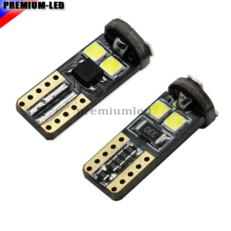 2) CAN-bus Error Free 7-SMD-3030 168 194 2825 W5W T10 светодиодный сменный светильник для парковочных/габаритных огней или огней номерного знака