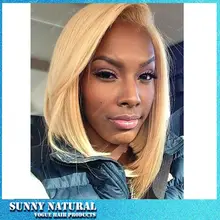 blonde Short Bob Wig Synthetic Lace Front Wig With Heat Resistant Fiber Hair For African American Black Women