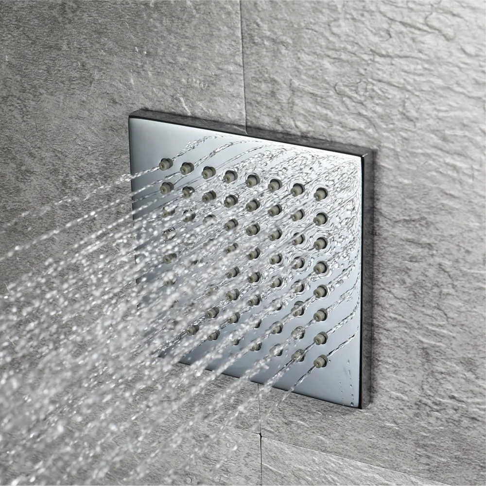 Bathroom Shower Faucet Thermostatic Touch Screen LED Rainfall,Waterfall,Misty Shower Head 40*40cm Polished With Shower Body Jets Bathroom Shower Faucet Thermostatic Touch Screen LED Rainfall,Waterfall,Misty Shower Head 40*40cm Polished With Shower Body Jets