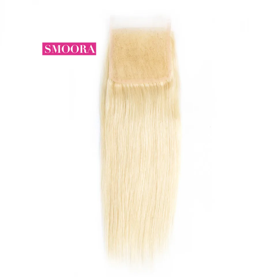 Бразильские Прямые 613 блондинка синтетическое закрытие шнурка волос 4x4 Remy натуральные волосы синтетическое закрытие волос Бесплатная