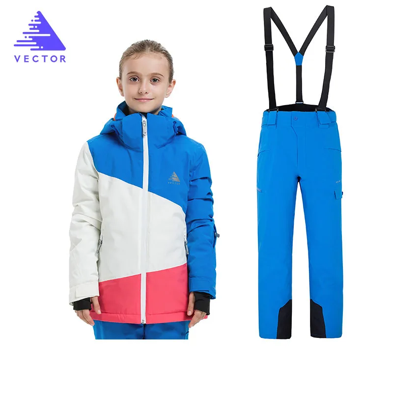 Термальный детский лыжный костюм лыжная куртка для мальчиков и девочек, комплект со штанами, водонепроницаемая зимняя куртка для мальчиков, лыжная и Сноубордическая куртка - Цвет: Girls9