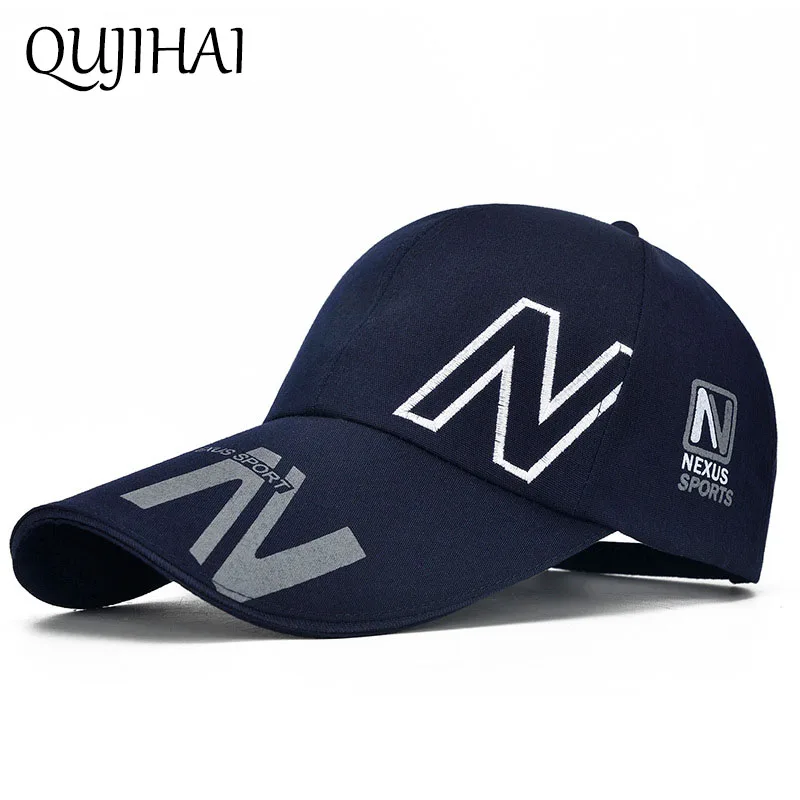 Qujihai спортивная шапка Для мужчин Snapback рыбы длинный козырек поля Тенты Бейсбол Кепки открытый Защита от Солнца шляпа Gorras Hombre шляпа кость