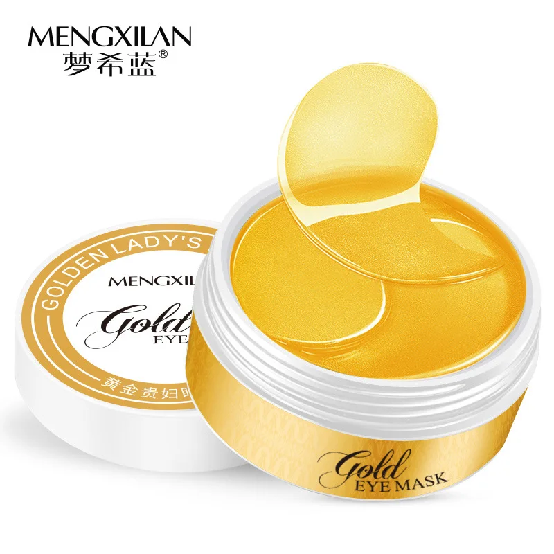 

MENGXILAN 60piecs 24K Gold Eye Mask Collagen Sleep Mask Eye Patches For Eye Ageless Dark Circles Removal Gel Mask Face Care