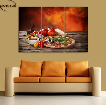 

Vegetables Pizza Tomato Unframed Canvas Painting Wall Art HD Printed Poster Modern Pictures Home Decor For Living Room