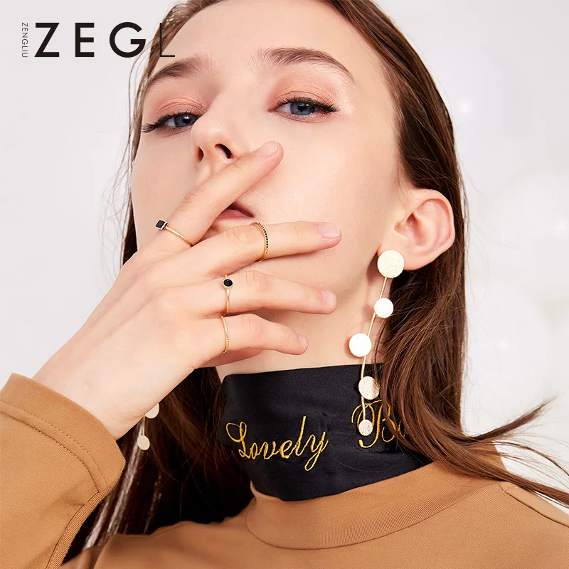 

ZEGL four-piece joint ring female with heart network red tide index finger ring