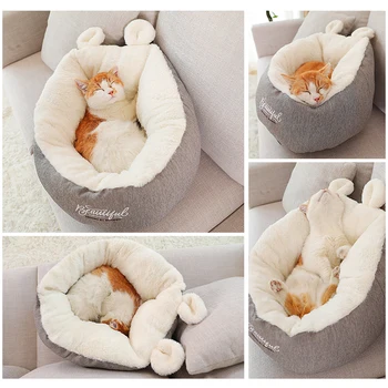 Hoopet Cat Warm Basket Bed Cat House Kennel for Dog Puppy Home Sleeping Kennel Teddy