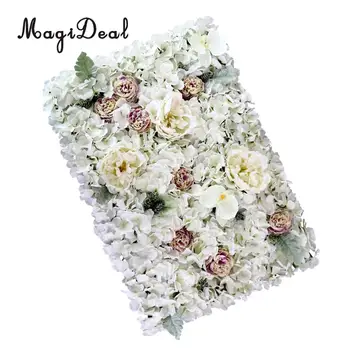 

MagiDeal 5pcs Artificial Flower Wall Panels Wedding Venue Backdrop Decoration