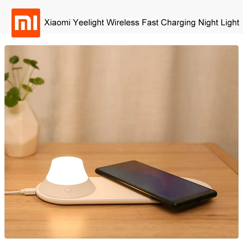 Xiaomi Yee светильник, беспроводное быстрое зарядное устройство, светодиодный, Ночной светильник, магнитное притяжение, быстрая зарядка для Iphone, huawei, Xiaomi