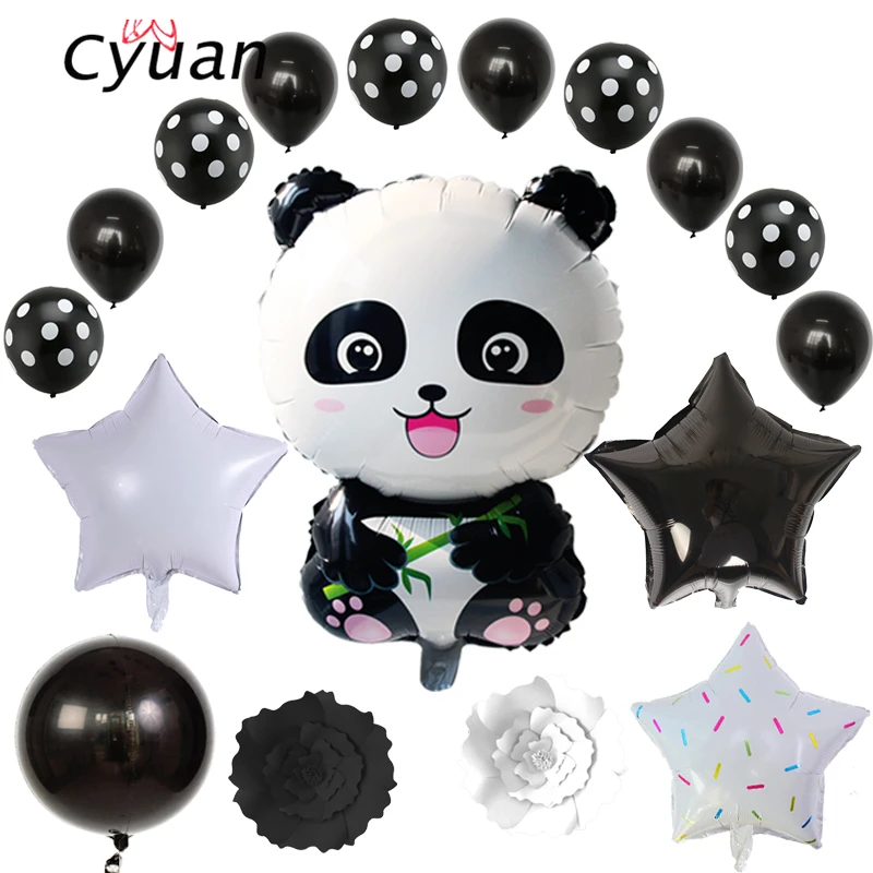 

Cyuan 1pcs Foil Panda Balloon Inflatable Kids Toys Panda Big Eyes Cartoon Globos Panda Party 1st Baby Shower Wedding Decorations