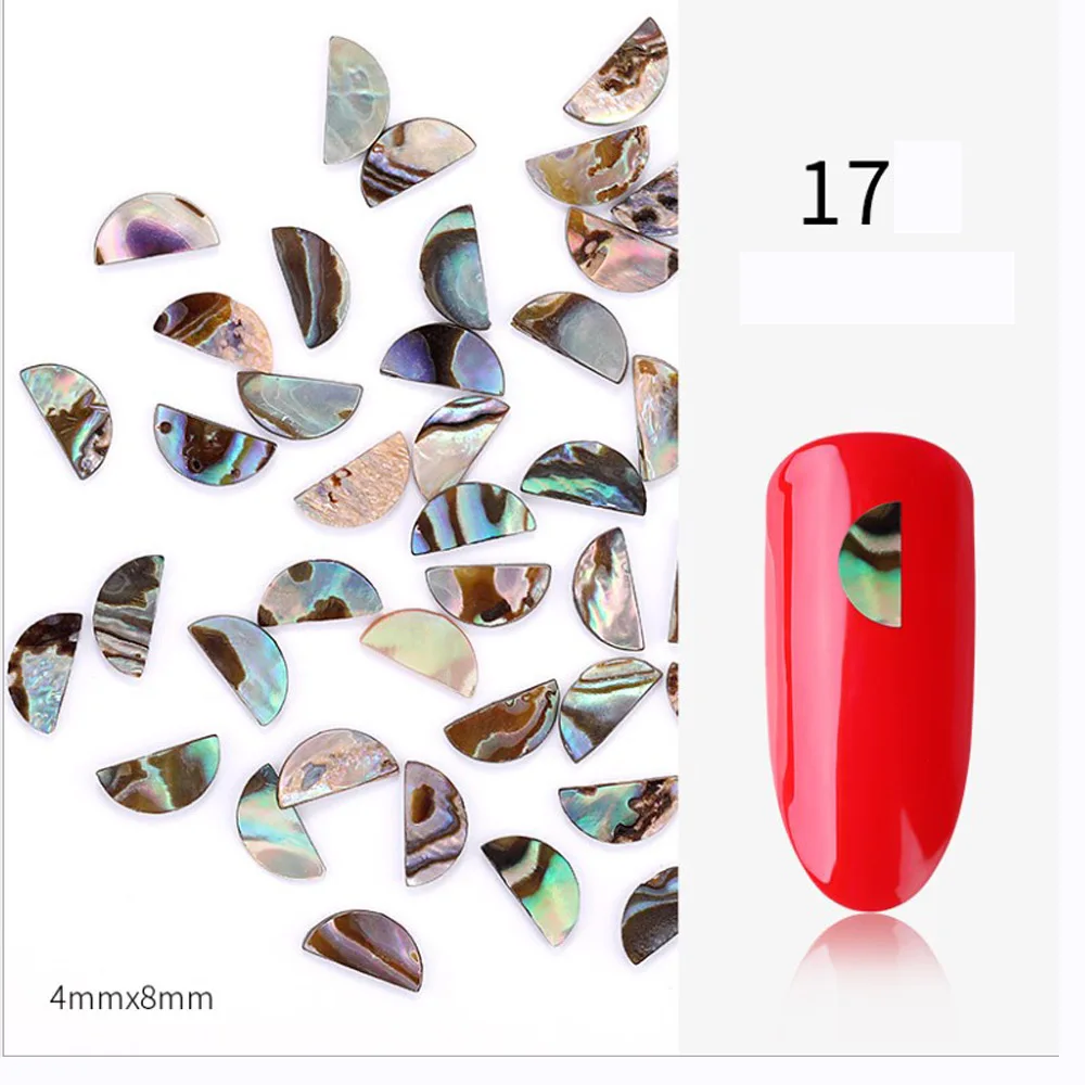 Ракушки для ногтевого дизайна, 5 шт., новинка, сделай сам, украшения для ногтей, красочные, натуральные, с узором в виде ракушки, камешки для дизайна ногтей, маникюрные аксессуары для ногтей - Цвет: 17