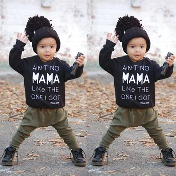 

infant clothing jeans Casual letter print baby girl 2 pcs soft cotton long sleeve tops striped pants newborns coat boy sets
