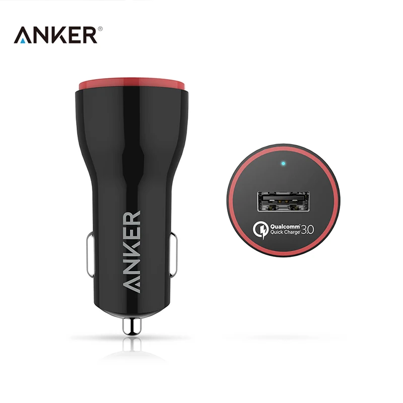 Anker Powerdrive+ 1 Qc 3.0 Support Qualcomm Charge Car-charger 2a 24w Lighter Usb Fast Charger 9v/12v/2a Chargeur - Mobile Phone Chargers - AliExpress