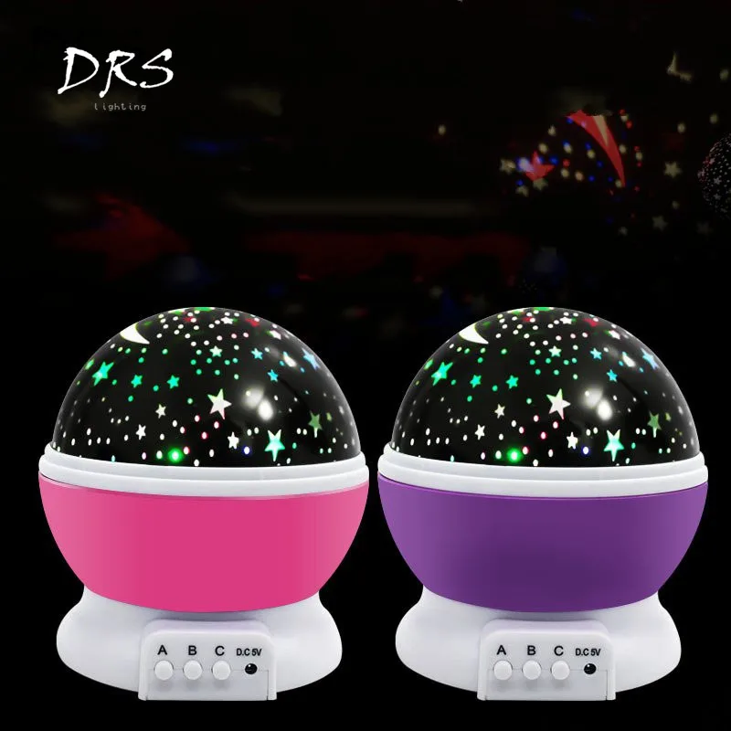 

Stars Starry Sky LED Night Light Projector Luminaria Moon Novelty Table Night Lamp Battery USB Night Light for Children