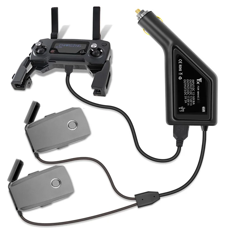 3 в 1 автомобильное зарядное устройство с USB-портом для DJI Mavic 2 Pro | Электроника