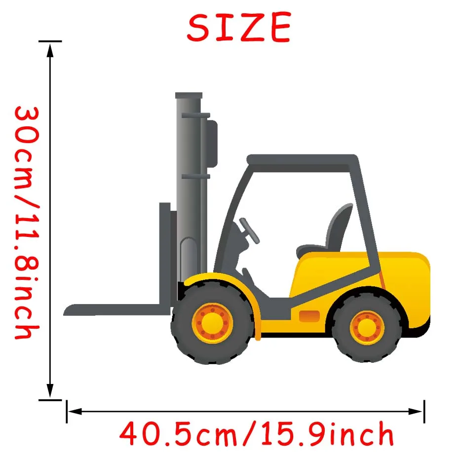 Строительные транспортные средства Наклейки на стены рабочий погрузчик миксер грузовик экскаватор кран грузовик настенные наклейки для детей младенцев детская комната - Цвет: CS5337