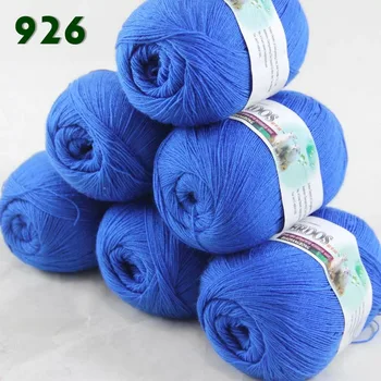

Lot of 6 Skeins Fine Lace Soft Wool Acrylic Cashmere Yarn Knitting Blue 926