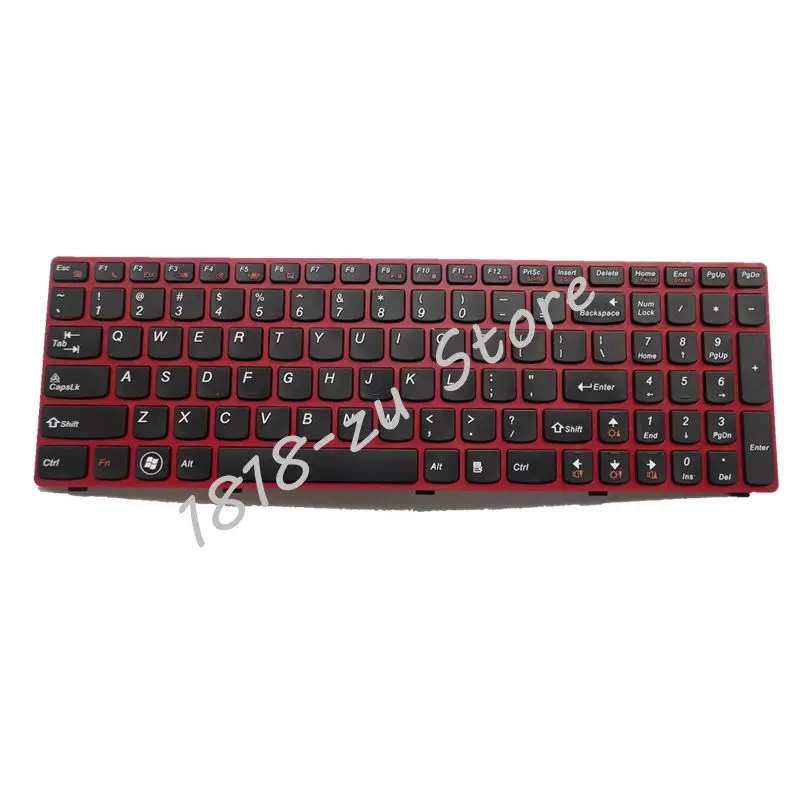  YALUZU US red New English Replace laptop keyboard For Lenovo G580 Z580A G585 Z585 G590 Series noteb