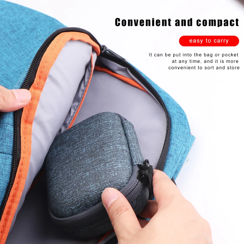 IKSNAIL EVA Жесткий мини-чехол для наушников на молнии для BlueBuds кожаный чехол-вкладыш Bluetooth сумка для наушников органайзер для зарядного устройства