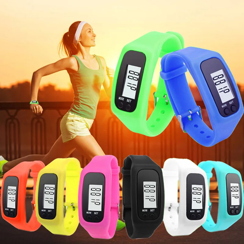New Digital LCD Pedometer Watch Women Men Run Jogging Outdoor Sport
