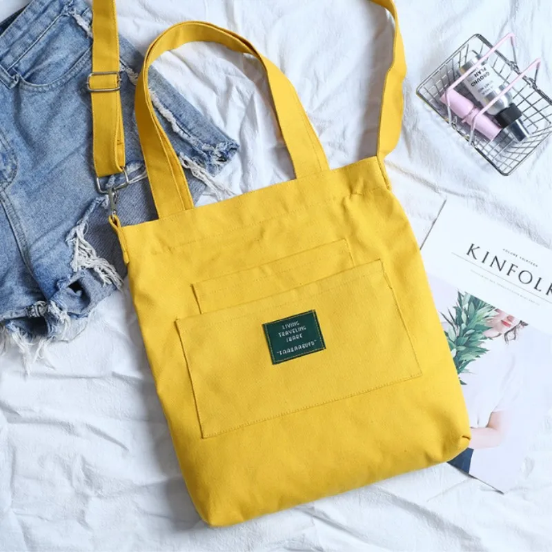 Холщовая дамская сумочка с надписью саквояж на одно плечо мессенджер через