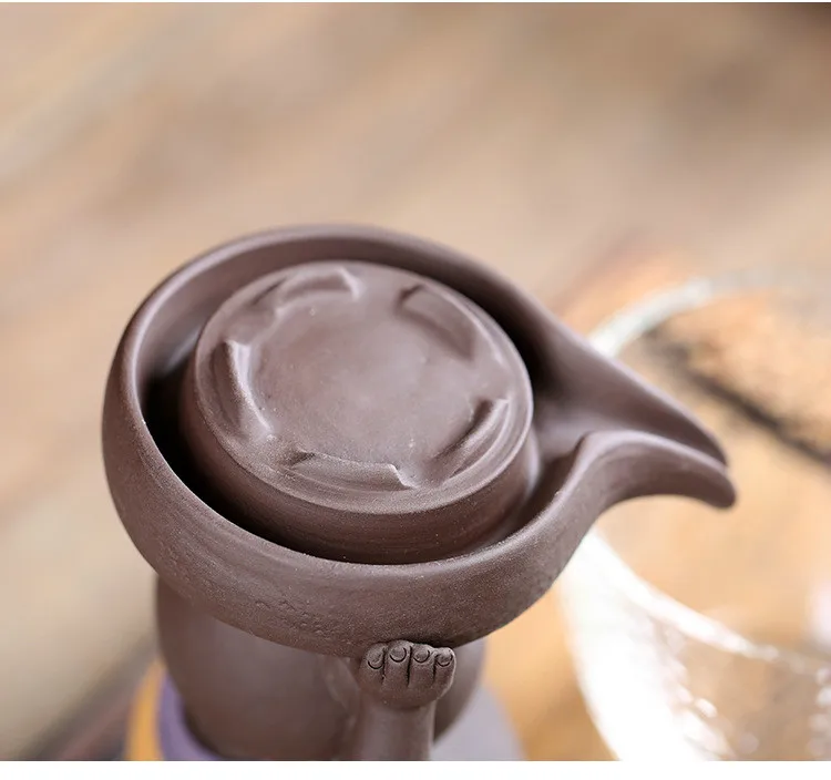 Фиолетовый песок, статуя свиньи, фильтр для чая, фильтр для кофе, фильтр для чая, ситечко для чайной чашки