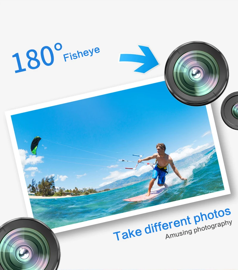 Мобильный телефон клип объектив рыбий глаз 3 в 1 линзы широкоугольный объектив камеры Макро для IPhone Xiaomi huawei lenovo