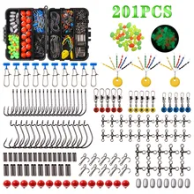 201 шт./кор. коробка для рыболовной снасти приманки комплект включает в себя стопор для поплавка космические бобы рыбацкие крючки плавающий шар 3 way Вертлюги свинца грузило, высокое качество