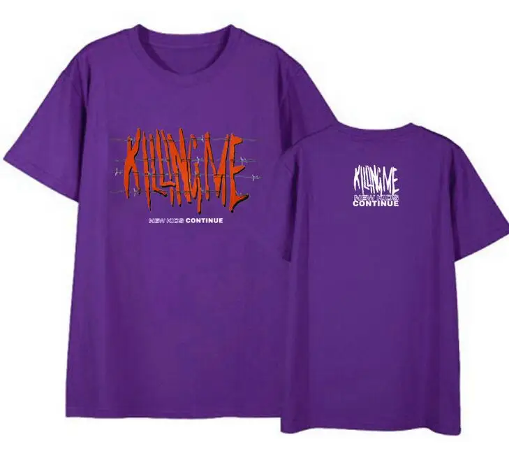 Kpop ikon/Новинка; детская футболка с короткими рукавами и круглым вырезом, с принтом "The killing me" модная летняя футболка унисекс