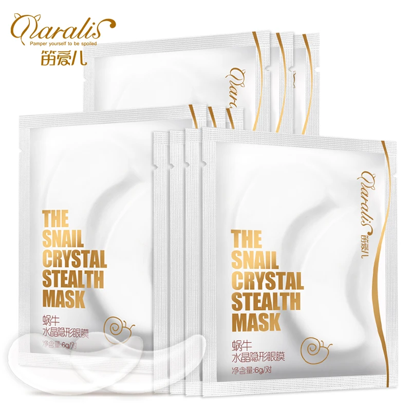 spesifikasi 20 Pcs = 10 Bungkus Siput Masker Mata Kolagen Gelap Lingkaran Menghapus Mata Tas Patch Awet Muda untuk Kulit Wajah perawatan Mata Gel Bantalan