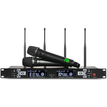

UHF Wireless System Ture diversity 200 Channel Perfect On Stage Dual Handheld microphone+Free shipping