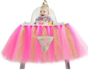 Aniversary/детское кресло, украшение, новогодняя Детская Вечеринка на день рождения, обеденные стулья, юбка для младенцев, цветной домашний фестиваль - Цвет: 16