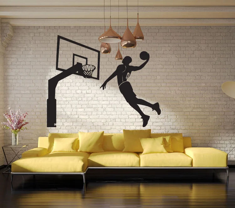 

Basketball Player Big Size Removable Waterprrof Wall Art Decor Sticker Excellent Quality For kids room Decor Free Shipping