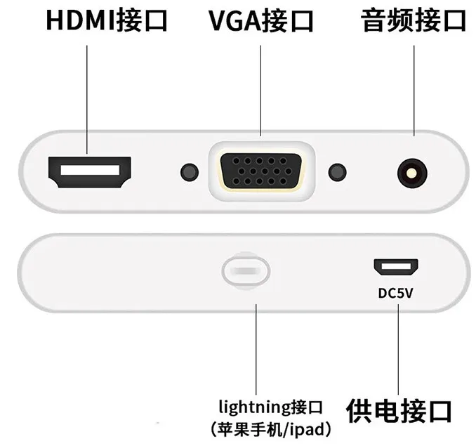 &quotE ZHOU&quot EZTC005 конвертировать в HDMI + VGA 3 5 аудио с преобразователем Питания Плоский