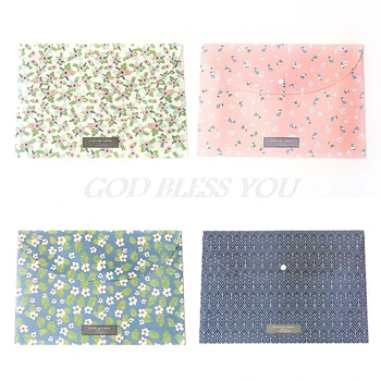 

Durable Folder Snap Floral File Bag Paper A4 School Stationery Office Supplies