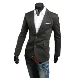 Пользовательские Новый Slim Fit Повседневное куртка хлопок Для мужчин пиджак одной кнопки Для мужчин s пиджак осень лоскутное пальто мужские