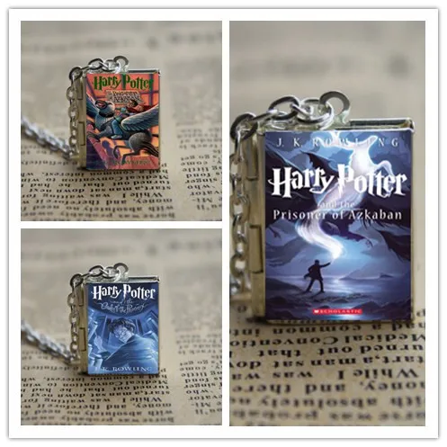 

HP and the Prisoner of Azkaban Book Locket Necklace Keyring silver & BRONZE tone B2022