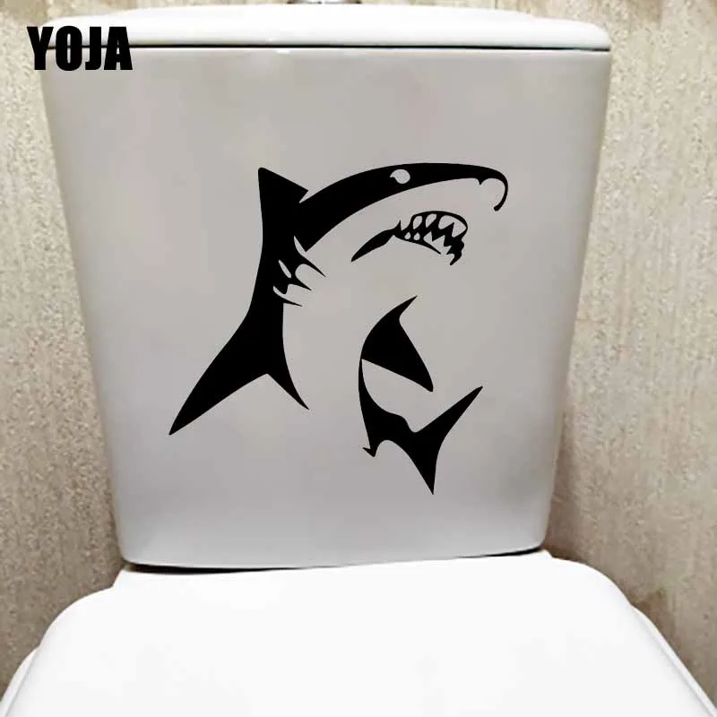 YOJA 23X23CM Большая Белая Акула Рыба Туалет наклейки на сиденья декор стен в детской