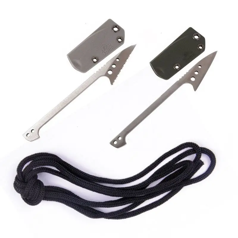 

Outdoors fishing harpoon fish scale flake blade knife with Sheath EDC gear Stainless steel outdoor picnic camp kit utility tool