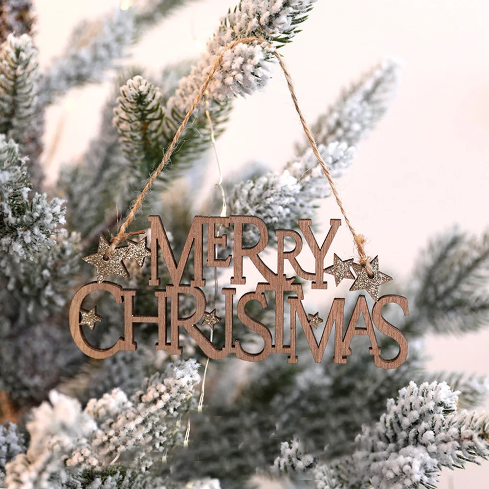 2018 новые рождественские украшения деревянные Xmas Tree Висячие кулоны с надписью