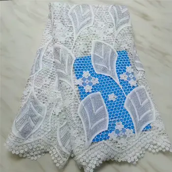

African Lace Fabric Milk Silk Embroidered Beads Lace Fabric 2019 High Quality African Lace With Stone Women Party Dress Fabric