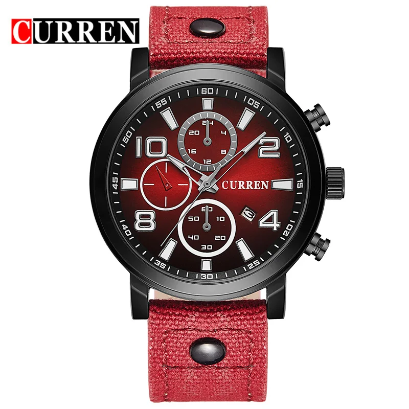 

2018 Relojes Curren Men's Sports Quartz Watches Mens Watches Top Brand Luxury Leather Wristwatches Relogio Men Watches 8199