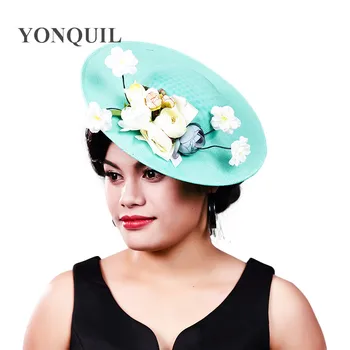

Imitatioon sinamay kenducky big Fascinator Headwear Wedding Hats and derby elegant ladies headpiece with fashion flower decor