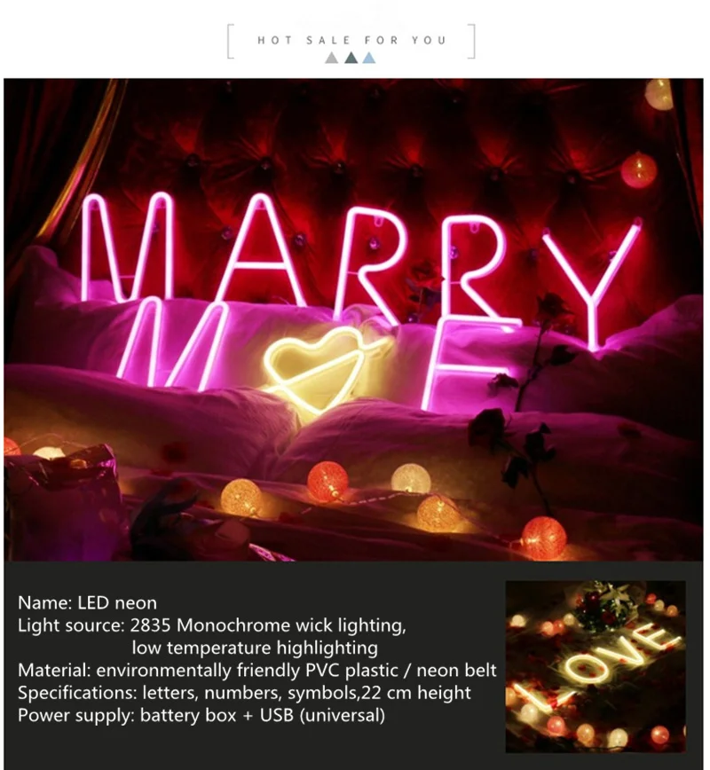 Led светлая неоновая вывеска Мода Красочный Праздник Свадьба для рождественской вечеринки украшения 26 Письмо арабские цифры ночник бар дома